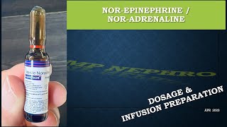 NorAdrenaline dosageinfusion preparation [upl. by Aihsyn]