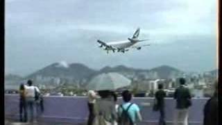 Kai Tak Landings Hong Kong airport 1998 [upl. by Amalburga950]