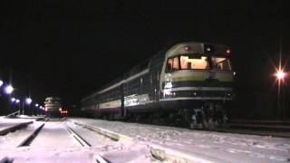 Запуск дизельпоезда ДР1А229  Starting DR1A229 DMU train [upl. by Alysa]