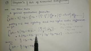 Simpsons 13 Rule In Numerical IntegrationConcept nd complete Proof In Hind [upl. by Aihsemaj]