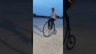 Penny farthing unicycling high wheel unicycles unicycling mike arotsky pulp fiction [upl. by Namus]