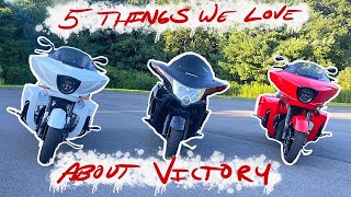 5 Things we LOVE about Victory Motorcycles [upl. by Suoilenroc]