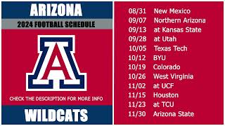 2024 Arizona Wildcats Football Schedule [upl. by Lonyer457]