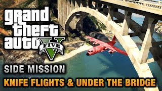 GTA 5  Under the Bridge and Knife Flight Challenges Close Shave Achievement  Trophy [upl. by Gilliette]