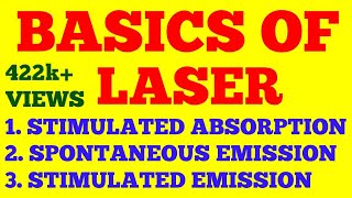 BASICS OF LASER  STIMULATED ABSORPTION  SPONTANEOUS amp STIMULATED EMISSION  WITH EXAM NOTES [upl. by Caryn]