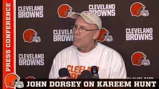 John Dorsey on Kareem Hunt Hes Working Towards Being a Better Man  Cleveland Browns [upl. by Southworth]