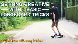 STYLISH LONGBOARD LINES WITH 3 BASIC TRICKS  Shovit Pivot FS Pivot [upl. by Anaujnas703]