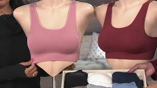 AnyBody Seamless Longline Bra with Removable Pads Set of Two on QVC [upl. by Ellicott]