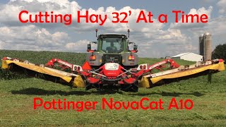 POTTINGER NOVA CAT A10 Mowing 32 Feet At a Time In AMISH LAND Lancaster County Pennsylvania [upl. by Hendon747]