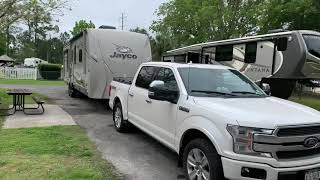 F150 hitched up to a Big 11700 gvwr 42 foot long travel trailer  with the generator [upl. by Llemmart]