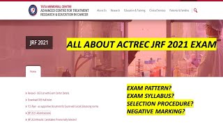 ACTREC JRF Exam 2021  All information  Golden Opportunity  PhD Exam Gurmantra [upl. by Sheffy]