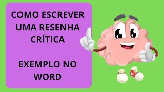 Como escrever uma RESENHA CRÍTICA  Roteiro básico para elaboração no Word  Passo a passo [upl. by Inahteb891]