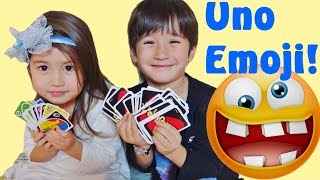 THE WONDERKIDS play UNO quotEMOJIquot 우노 카드 게임 Great card game for children to learn colors amp numbers [upl. by Wenonah]