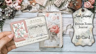 Junk Journal  deutsch  ID Card für mein Vintage Roses Journal [upl. by Ellimaj]