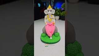 Ganpati ji idol making with clay viralvideo trending youtubeshorts music 5MinuteCraftsYouTube [upl. by Helsell273]