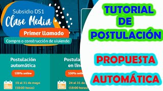 Tutorial postulación automática Subsidio Clase Media DS1 2021  Cómo postular al Subsidio DS1 2021 [upl. by Acinad]