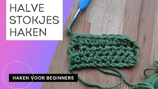 Halve stokjes haken  half stokje haken haken voor beginners haaksteken [upl. by Cordova]