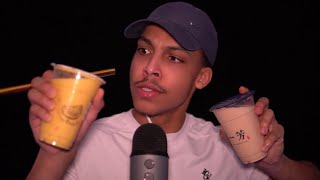 ASMR Trying Boba Tea For The First Time🧋 Mouth Sounds Whispers [upl. by Anilad]