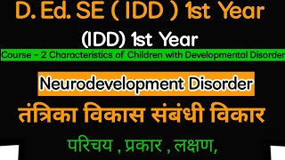 Neurodevelopmental Disorders in hindiDEdSEIDD1st year course2 [upl. by Boggers658]