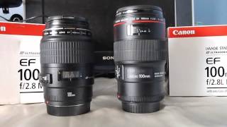 Comparatif Objectif  Canon 100mm Macro USM vs 100mm Macro L [upl. by Nnylyma]