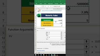 Excel Pro Trick how to calculate maturity amount of fd  future value formula shorts excelshorts [upl. by Goggin366]