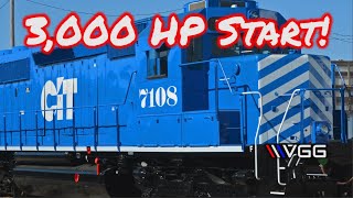 3000 HP Turbo V16 Locomotive Start Up And Tour [upl. by Marasco]