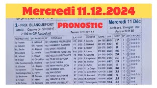 PRONOSTIC PMU PROGRAMME QUINTÉ QUARTE TIERCÉ DU MERCREDI 11122024 [upl. by Attenod]