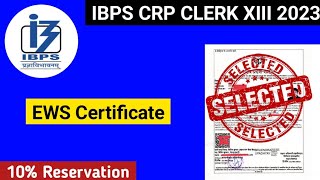 EWS Certificate for IBPS Clerk XIII 2023 EWS Reservation in IBPS Clerk ibps ibpsclerk2023 [upl. by Ludwig]