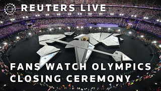 LIVE Fans watch the Olympics closing ceremony in Paris [upl. by Flin]