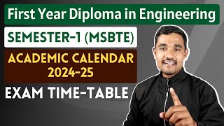 MSBTE Revised Academic Calendar 202425  Exam Time Table [upl. by Vladimir946]