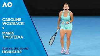 Caroline Wozniacki v Maria Timofeeva Highlights  Australian Open 2024 Second Round [upl. by Aracal]