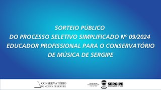 Sorteio Público do Processo Seletivo Simplificado nº 092024 Educador Profissional para o CMSE [upl. by Siugram]