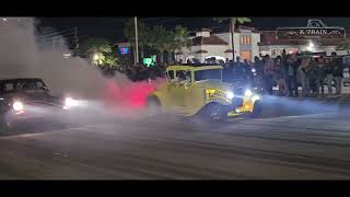 Burnouts in front of Cops 2023 Daytona Turkey Run Nites Friday [upl. by Neelrahc]