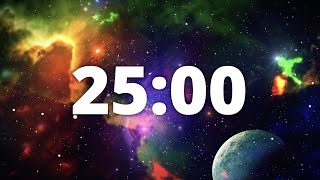 25 Minute Countdown Timer with Alarm and Deep Space Ambient Music  🌠Deep Space Galaxy 🌠 [upl. by Asoj]