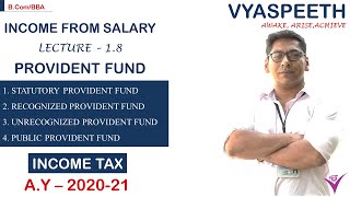 18 Income From Salary Provident Fund AY 2020 21 Contribution to RPF  Interest on RPFBComBBA [upl. by Daugherty143]