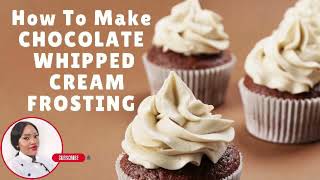 Stable Chocolate Whipped Cream Frosting Recipe [upl. by Ideih]