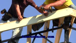 20x40x12 Steel Truss Pole Barn Kit Part 3 How We Install The Panels And Trim [upl. by Peoples685]