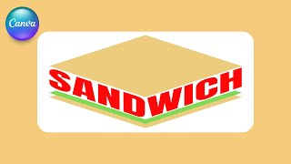 Wordmark Logo Canva Tutorial  Typographic Logo for Sandwich Restaurant [upl. by Orsola]