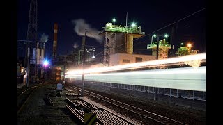 製紙工場横を電車走る 静岡県富士市「岳南原田駅」 [upl. by Berky]