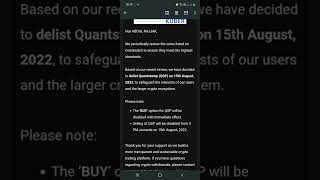 QUANTSTAMPQSP DELISTING ON COINSWITCH KUBER BAD NEWS FOR CRYPTO BUYERSSELL OR HOLD [upl. by Anees]