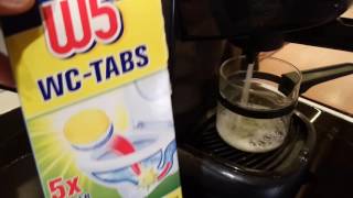 W5 wc tabs Coffee machine cleaning Delonghi [upl. by Aicilyhp]