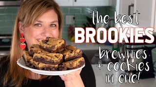 BEST ever BROOKIES recipe chocolate chip cookie brownies [upl. by Carlee]