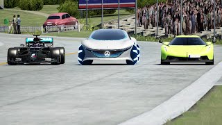 MercedesBenz Vision AVTR vs F1 2020 Mercedes AMG W11 Lewis Hamilton vs Koenigsegg Jesko Absolut [upl. by Ailana812]