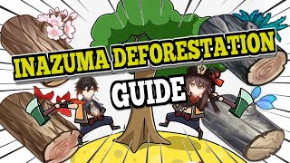 Inazuma Tree Deforestation Guide  22 Genshin Teapot Update  Aralia Otogi Maple Yumemiru [upl. by Raseac]