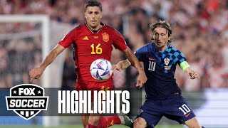 Croatia vs Spain Highlights  UEFA Nations League Final [upl. by Anirhtak]