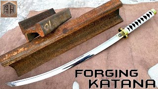 Rusted Railway Track Forged into a Beautiful KATANA [upl. by Codie]