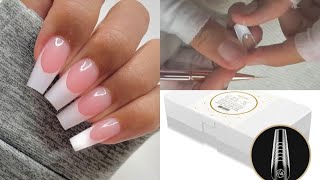 BEST FRENCH TIP POLYGEL TUTORIAL APRES GEL X NAILS  NAIL TUTORIALS FOR BEGINNERS [upl. by Daniele45]