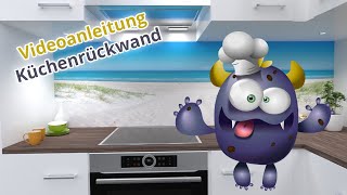 Küchenrückwand Montageanleitung  Turorial  wwwkitchendesignsde [upl. by Nea]