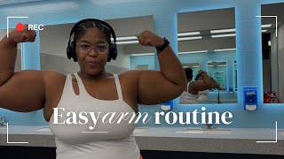 GYM VLOG Easy beginner friendly arm routine💪💪 [upl. by Lesslie]