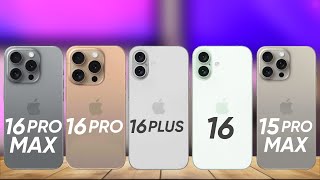 iPhone 16 Pro Max Vs iPhone 16 Pro Vs iPhone 16 Plus Vs iPhone 16 Vs iPhone 15 Pro Max  Comparison [upl. by Ettereve]